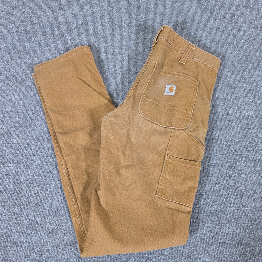 Carhartt Slim Fit Double Front Carpenter Pants Brown Womens Tagged Size 4 Tall